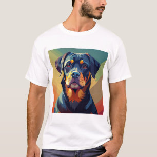 Retro Pop Art Rottweiler - Kleurrijk Hondenportret T-shirt