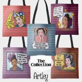 Retro Pop Art Shy Meisje Sarcastisch Phrase rood g Draagtas