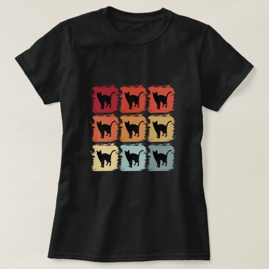 Retro Pop Art Siamese Cat Pet Gift Idee T-shirt (Design voorkant)