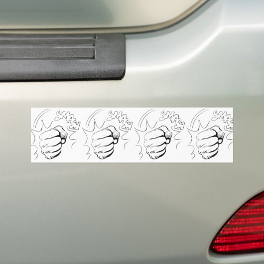 Retro Pop Art Smash Schets Bumpersticker (Op auto)