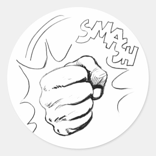 Retro Pop Art Smash Schets Sticker (Voorkant)