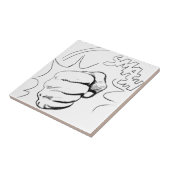 Retro Pop Art Smash Schets Tegeltje (Zijkant)