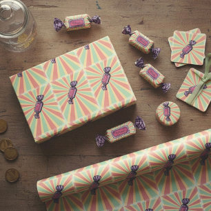 Retro Pop Art Verpakte Snoepjes Cadeaupapier