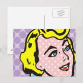 Retro Pop Art Woman Briefkaart (Voorkant / Achterkant)