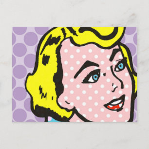 Retro Pop Art Woman Briefkaart