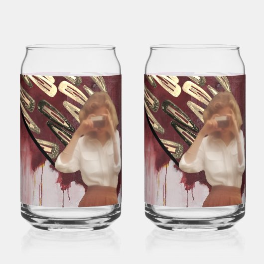 Retro Pop Collage Art Drinkware Set (Recto)