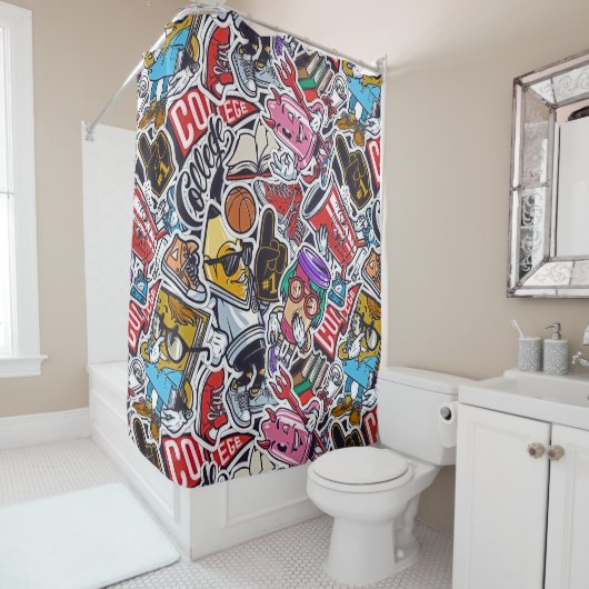 Retro Pop Culture Douche rideau (En situation)