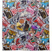 Retro Pop Culture Douche rideau (Devant)