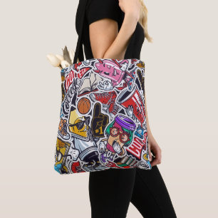 Retro Pop Cultuur College Canvas tas