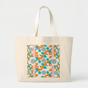 Retro-Pop geometrie Grote Tote Bag