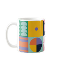 Retro Pop Geometrie Mok – Kleurrijk Midden-Eeuws