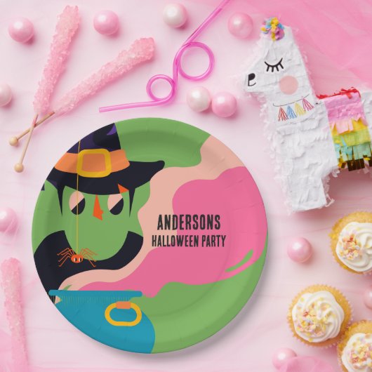 Retro Pop Halloween Kostuumfeest Papieren Bordje (Feest)