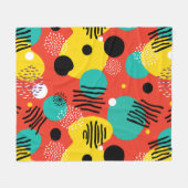 Retro Pop Kleurrijke Abstracte Kunst Fleece Deken (Voorkant (Horizontaal))