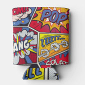 Retro pop kunst, komisch schreeuwpatroon. blikjeskoeler (Achterkant)