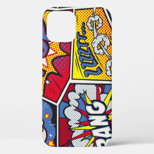 Retro pop kunst, komisch schreeuwpatroon. iPhone 12 hoesje
