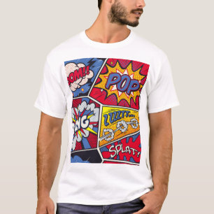 Retro pop kunst, komisch schreeuwpatroon. t-shirt