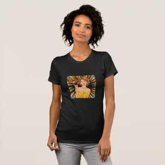 Retro pop kunst, OMG pin-up meisje T-shirt