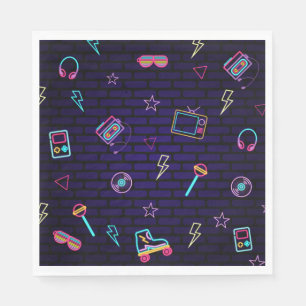 Retro Pop Neon Kinder Verjaardag Bash Servet