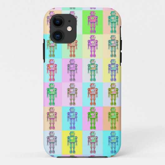 Retro Pop Robots Case-Mate iPhone Case (Achterkant)