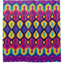 Retro Pop Teardrops Bold Douchegordijn