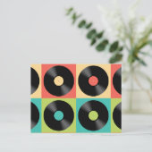 Retro Pop vinylrecord Briefkaart (Staand voorkant)