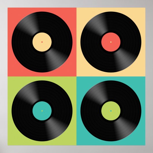 Retro  Pop vinylrecord Poster (Voorkant)
