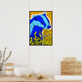 Retro PopArt Badger Poster (Keuken)