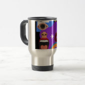 Retro popart reisbeker (Voorkant links)