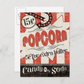 Retro Popcorn Briefkaart (Voorkant / Achterkant)