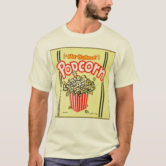 Retro Popcorn Sign T-Shirt (Voorkant)