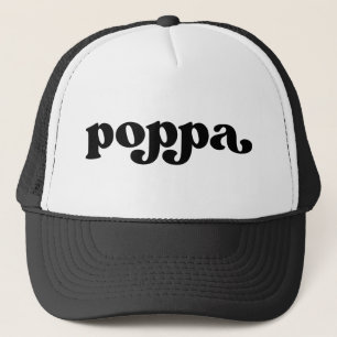 Retro Poppa Black en White Trucker Pet