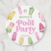 Retro Popsicle Verjaardag Zwembad Party Bedankjes Labels (Achterkant)