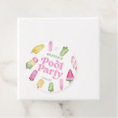 Retro Popsicle Verjaardag Zwembad Party Bedankjes Labels (In situ)