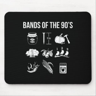 Retro Populaire muziekbands uit de jaren 90 Rock F Muismat
