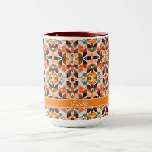 Retro Popular Abstract Squares Collectie Mok (Midden)