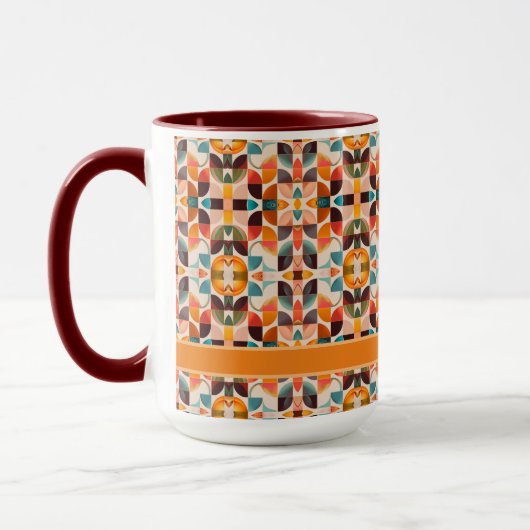 Retro Popular Abstract Squares Collectie Mok (Links)