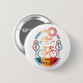 Retro Portland fietspad Ronde Button 5,7 Cm (Voorkant /achterkant)