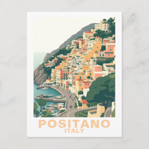 Retro Positano, Italië Europese stad Briefkaart