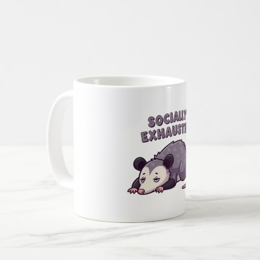 Retro Possum Alone Time White Mug (Devant gauche)