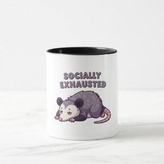 Retro Possum Recharge Mode Color Inside Mug Mok