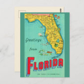 Retro Postcard of Florida  Briefkaart (Voorkant / Achterkant)
