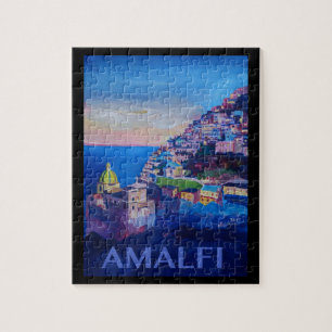 Retro Poster Amalfi kust italië Legpuzzel