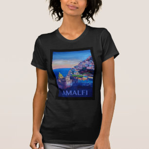 Retro Poster Amalfi kust italië T-shirt