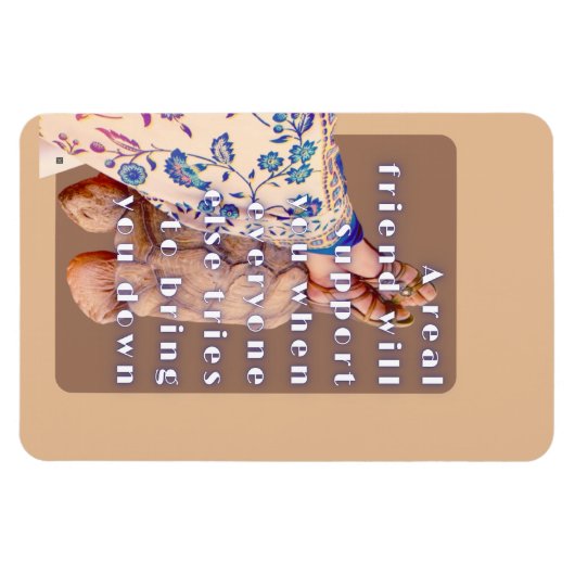 Retro poster ECHTE VRIENDSCHAP Dame en haar schild Magneet (Horizontaal)