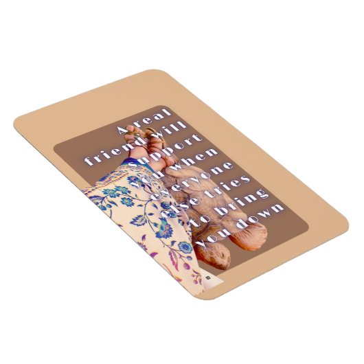 Retro poster ECHTE VRIENDSCHAP Dame en haar schild Magneet (Rechterzijde)