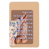 Retro poster ECHTE VRIENDSCHAP Dame en haar schild Magneet (Verticaal)