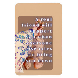 Retro poster ECHTE VRIENDSCHAP Dame en haar schild Magneet