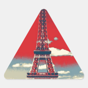 retro poster France Paris Effiel Tower Driehoek Sticker