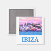 Retro Poster Ibiza Oude Stad en Haven Magneet (Voorkant / Achterkant)