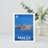 Retro Poster Malta Valetta - Stad Knachten Briefkaart (Staand voorkant)